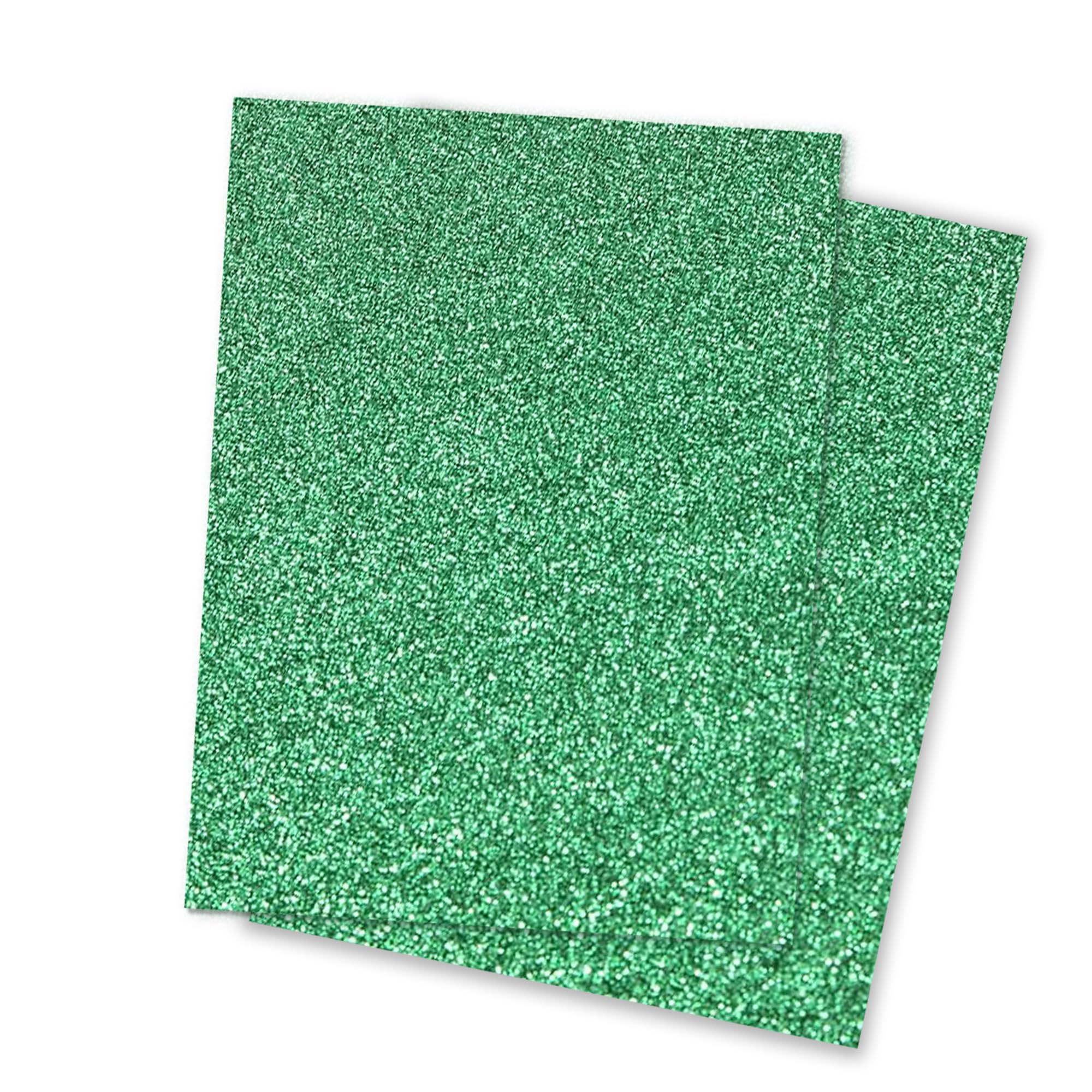 Papercutz A4 Green Glitter Card 250 GSM (50 Sheets), Zero Shed Glitter Cardstock for Cardmaking, Sparkle Card, Glitter Craft Card, Colourful Craft Paper