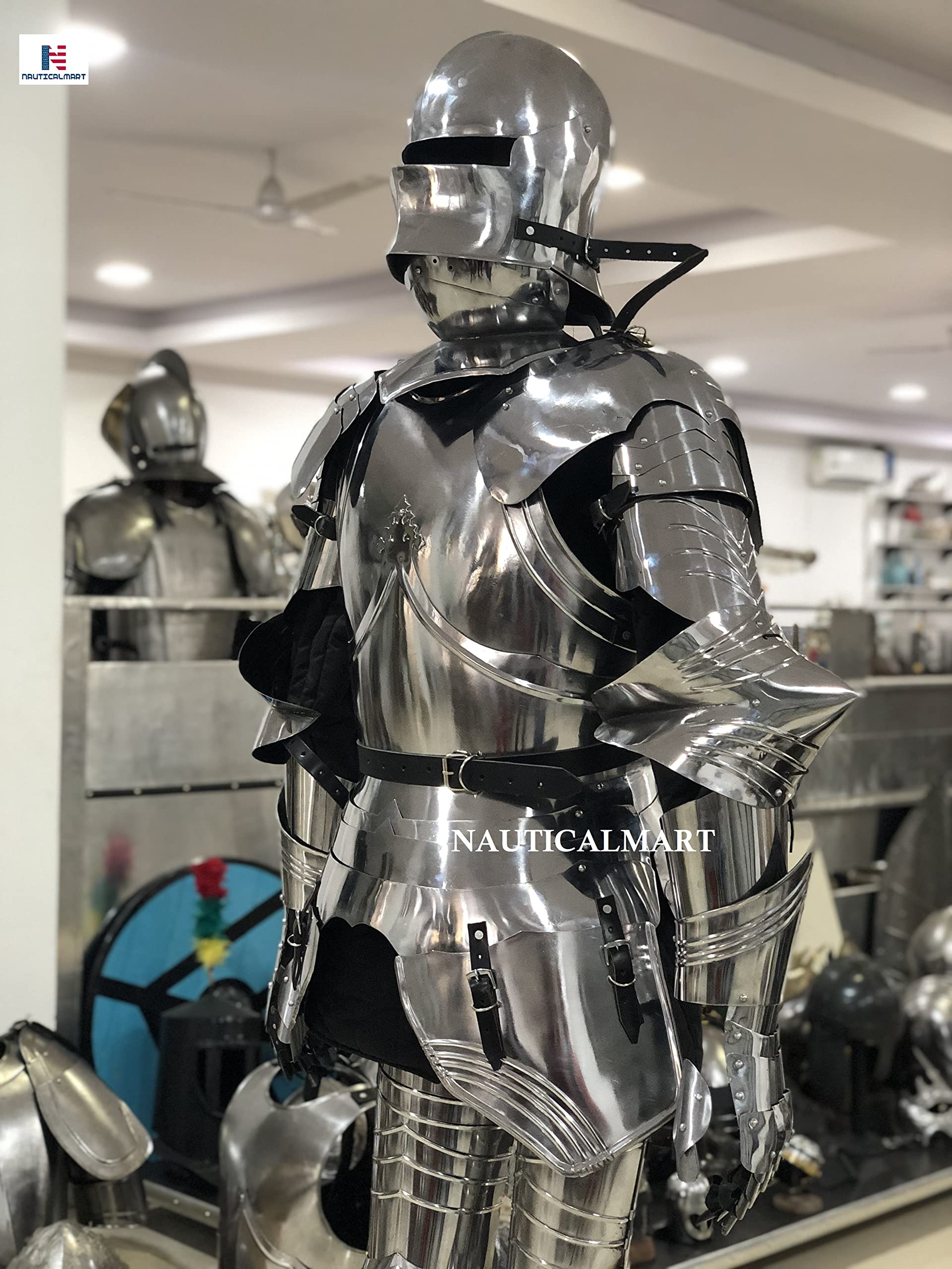 Nautical-Mart Medieval German Gothic Full Body Suit Of Armor LARP Reenactment Collectibles Warrior Halloween Costume