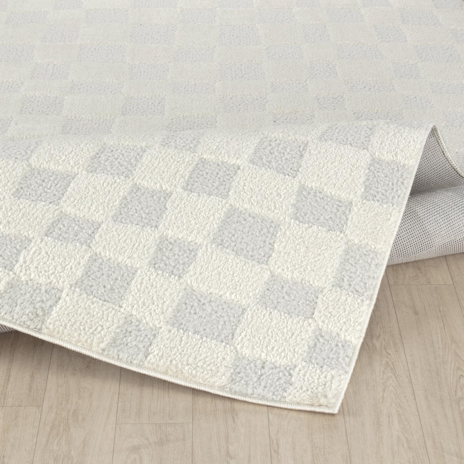 Livabliss Pula Géométrique Scandinave - Grand Salon, Salle à Manger, Chambre, Cuisine - Design Boheme Chic, Berbere Moderne, Poil Court 160x213 cm - Crème