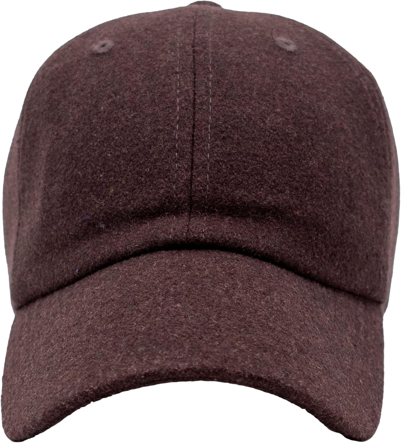 Classic 6-Panel Wool Blend Baseball Unisex Cap with Adjustable Brass Buckle