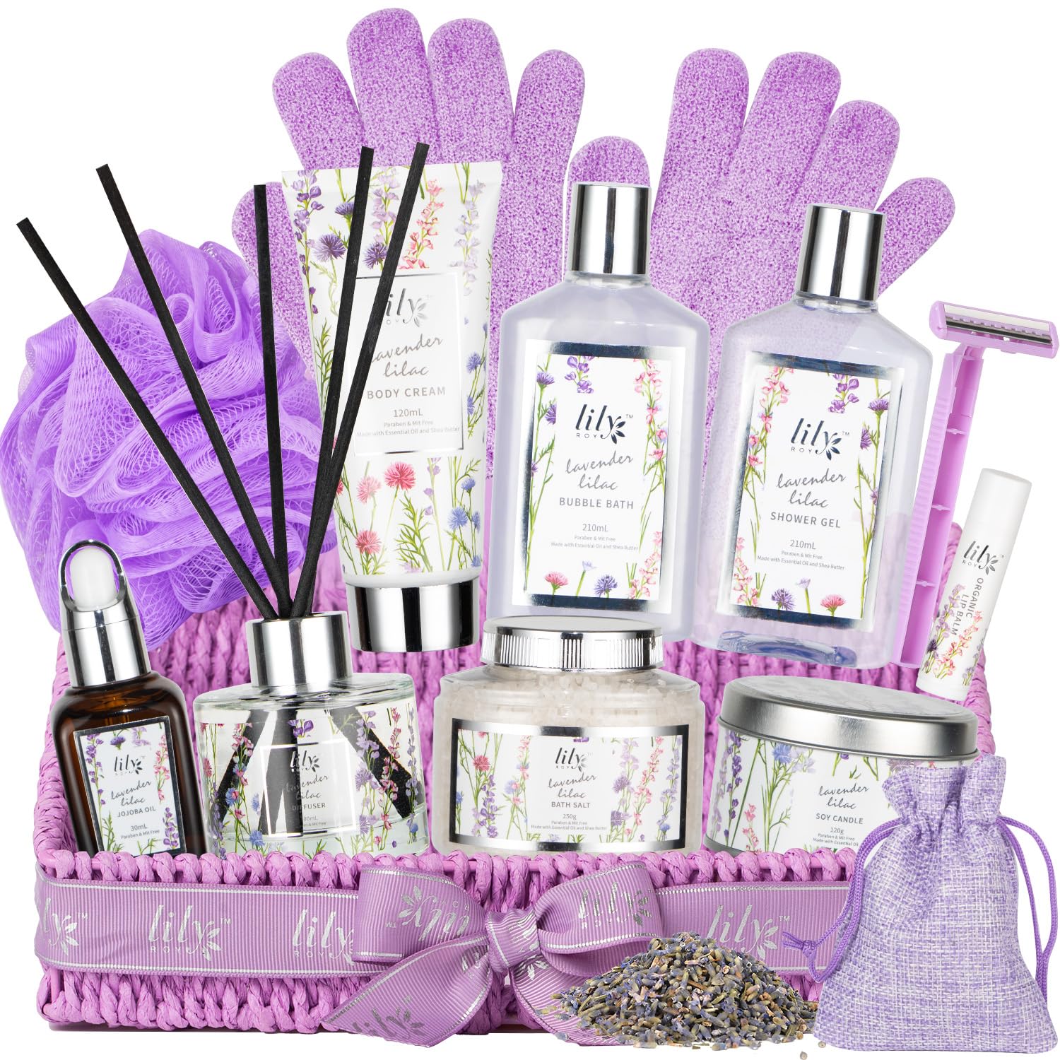 Valentines Day Gifts Basket Set for Women - 15-Piece Bath & Body Gift Set, Spa Gift Basket, Bath Collection | Birthday, Mothers Day Gifts for Mom, Christmas Gift, Perfect Present for Her & Mom