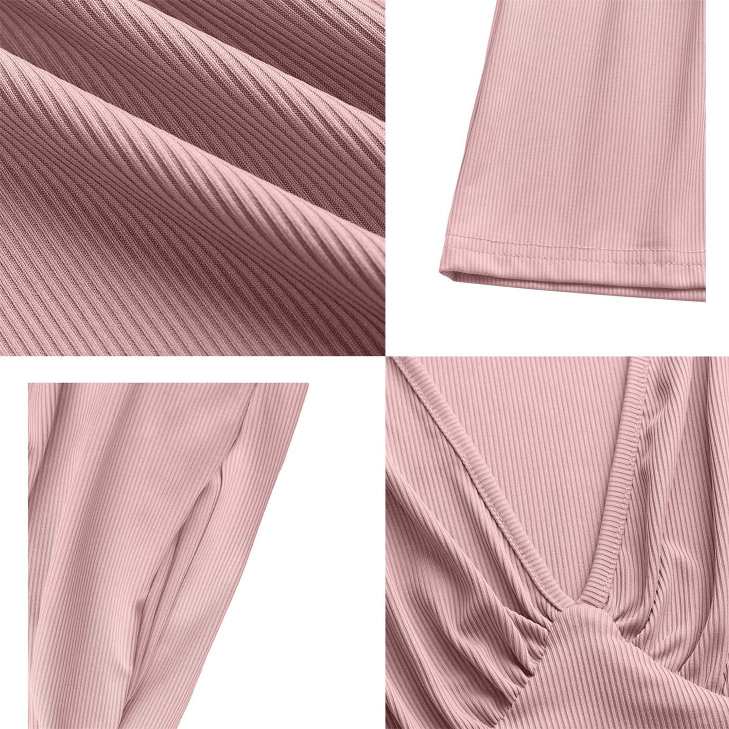 Romper da Donna Senza Maniche con Scollo a V e Vita Arricciata – Jumpsuit Corta Elegante con Scollo Profondo per Vacanze Estive al Mare