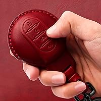 Vista 5 de Tukellen Compatible con BMW Mini - Funda de cuero para llavero compatible con BMW Mini Cooper F54, F55, F56, F57, F60, color rojo