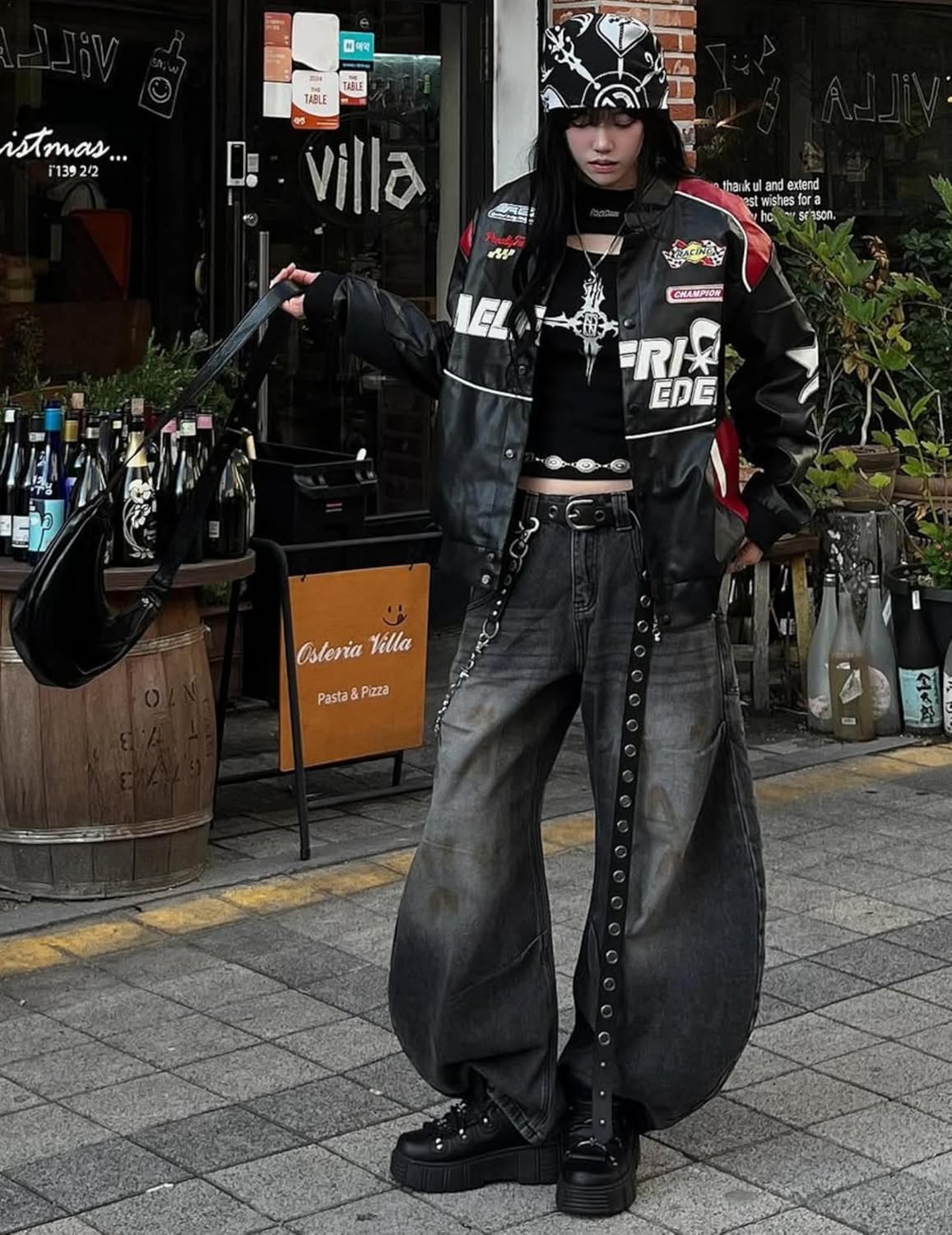 Aelfric Eden Racing Motorcycle Jackets Faux Leather Jacket Vintage Graphic Jacket Moto Coats Casual Streetwear Tops