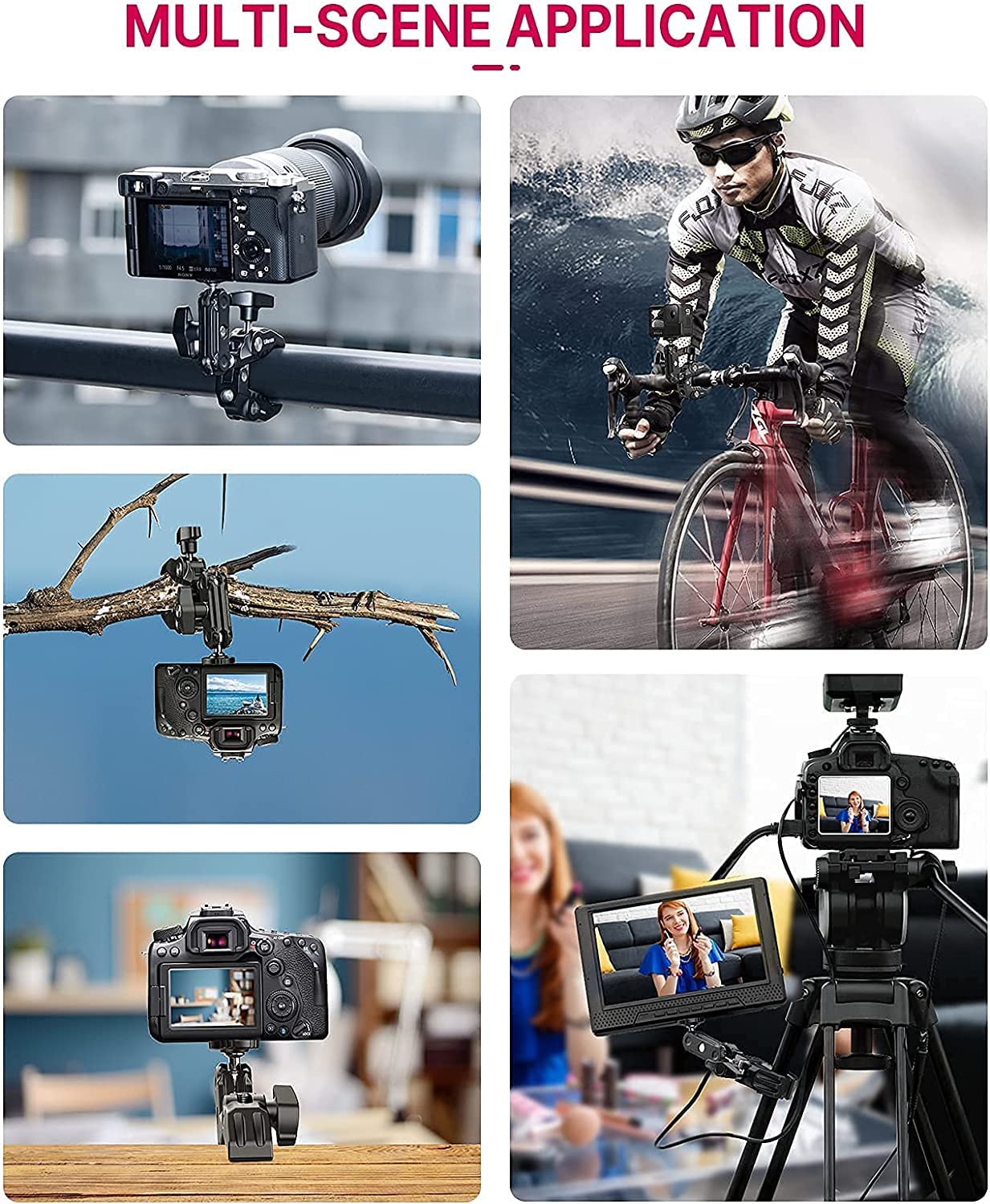 ULANZI Super Clamp Mount - 360° Ballhead & Magic Arm -6