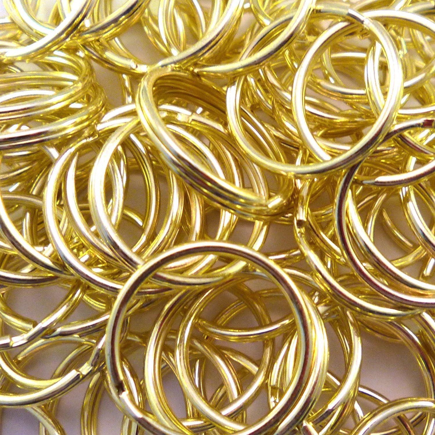 Harts 25mm (1 inch) Brass plated Quality Split Ring Keyrings x 50 units
