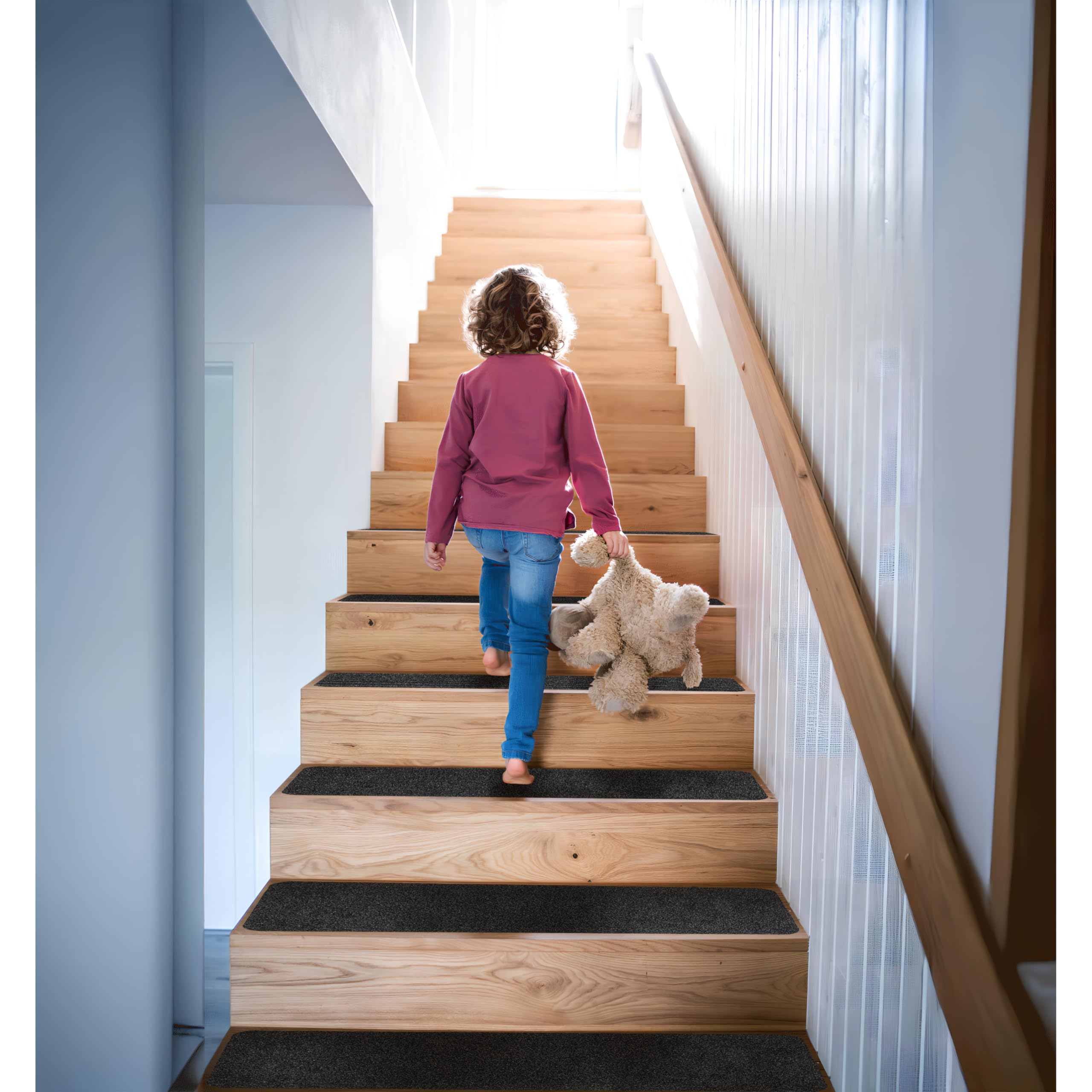 Tapis D’escalier Adhésif 55x20 Cm 15 Pièces Antidérapant
