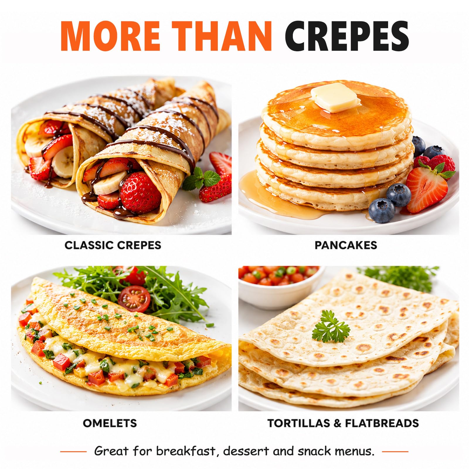 Crêpier Électrique Commercial 220V, Plaque à Crêpes de 16 Pouces