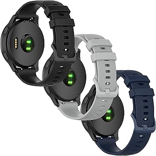 Anrir Bands for Garmin Vivoactive 4 45mm Watch Bands, 22mm Soft Silicone Replacement Sport Wrist Strap for Garmin Vivoactive 4/Venu 2/Forerunner 255/Forerunner 255 Music Bands Men Women-3Pack