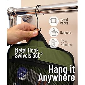 DD D&D Wanderlust D&D Hanging Travel Toiletry Bag for Men and Women - Cosmetics, Makeup and Toiletries Organizer Kit with 10 Compartments, XXL Metal Swivel Hook, Water-Resistant Nylon