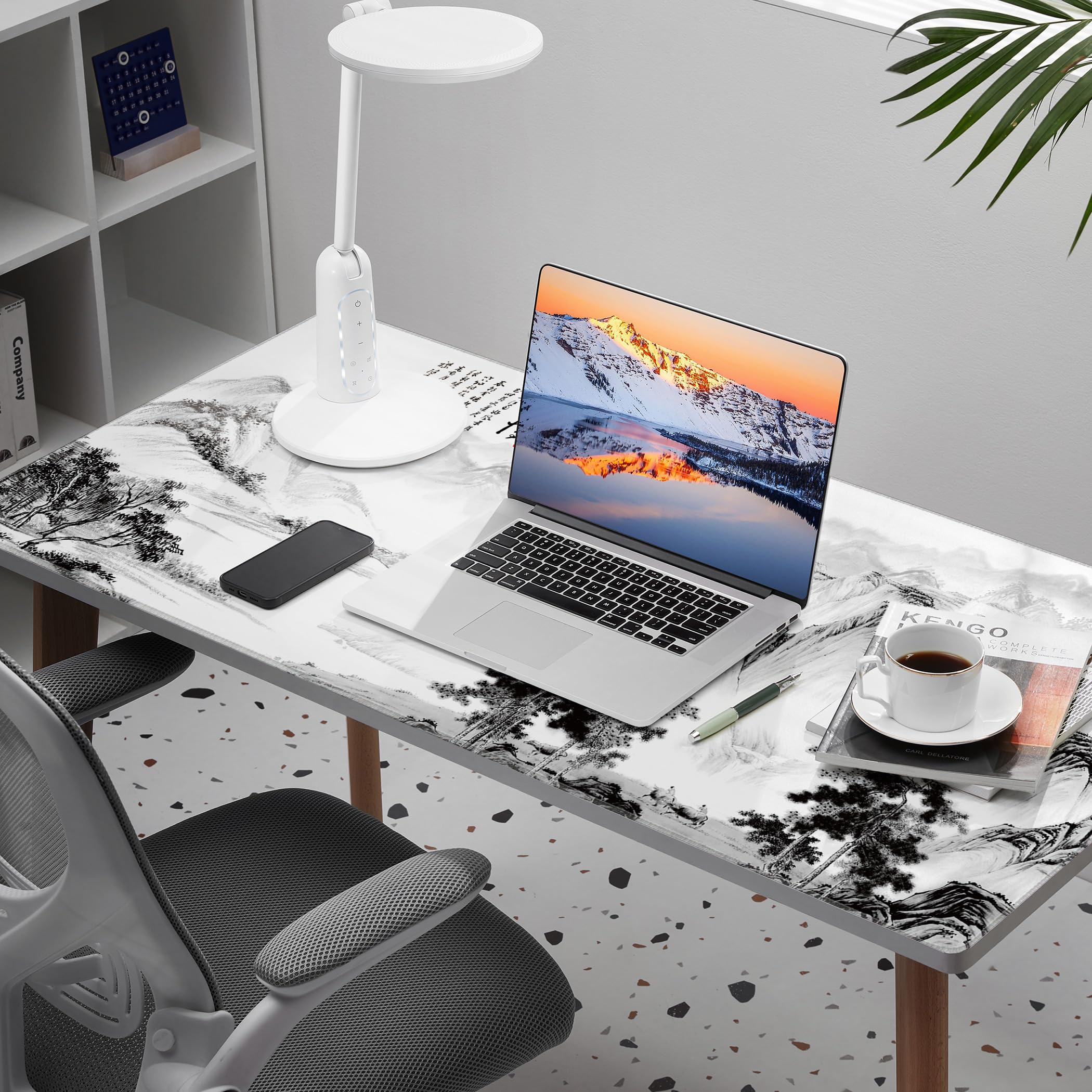 LL-COEUR Grand Tapis de Souris de Jeu à Motif 120x50x0,3cm, Pad de Bureau Mousepad Large et Étendu pour Clavier, Ordinateur (1200x500x3mm, Paysage 2)