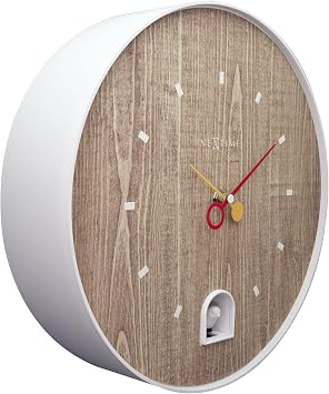 NEXTIME Wall Clock- 30 cm-ABS-White-'Nightingale, 30
