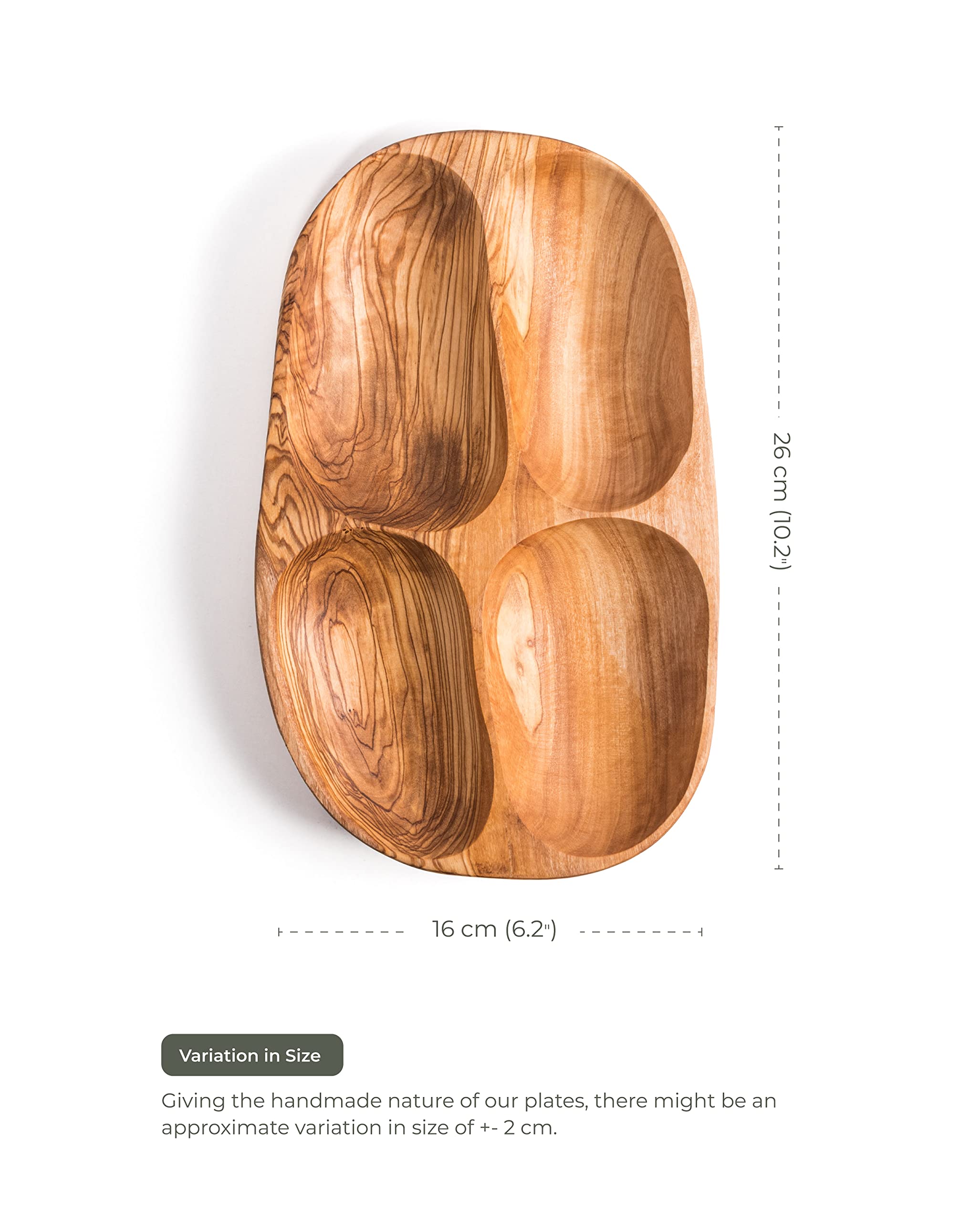 Darido Vassoio In Legno D'Ulivo A Forma Di Cuore 20cm, Fatto A Mano, Per Antipasti, Tapas, Noci E Decorazioni