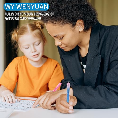 Miniatura 4 de WY WENYUAN Lindos bolígrafos, 12 bolígrafos pastel a granel, bolígrafos de escritura suave de punta fina, bolígrafos de regalo coloridos, bolígrafos