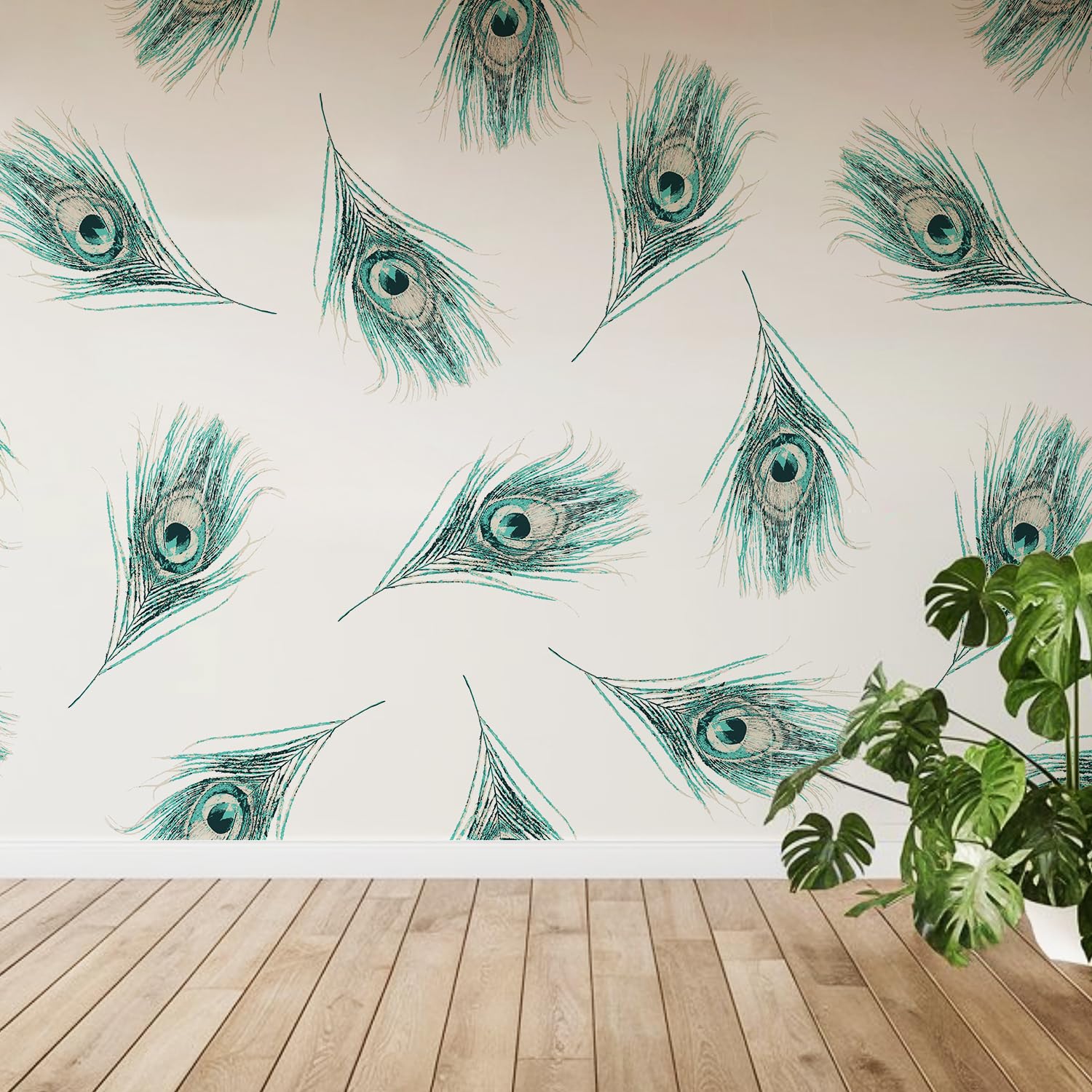 PAPER PLANE DESIGN Peacock Feathers Spiritual and Ethnic Wall Mural Wallpaper. Full Wall Coverage. (Ds-22) (6 X 8 FEET, Vinyl-SELF Adhesive) (B0DGD4BRQV) Amazon Price History, Amazon Price Tracker