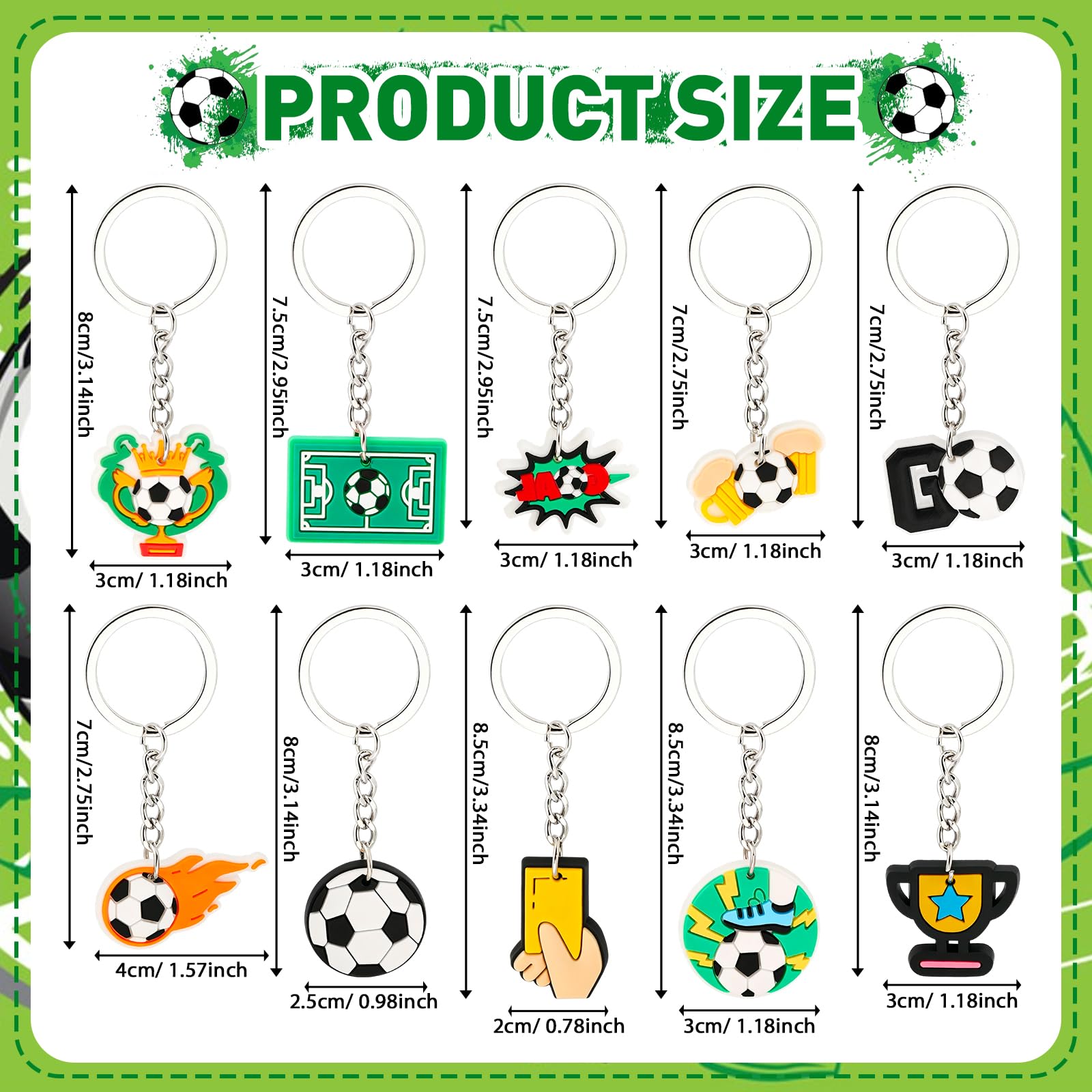 Llavero de Fútbol Mundial 2026, 10 Piezas PVC Copa del Mundo, Llaveros Deportivos Personalizados