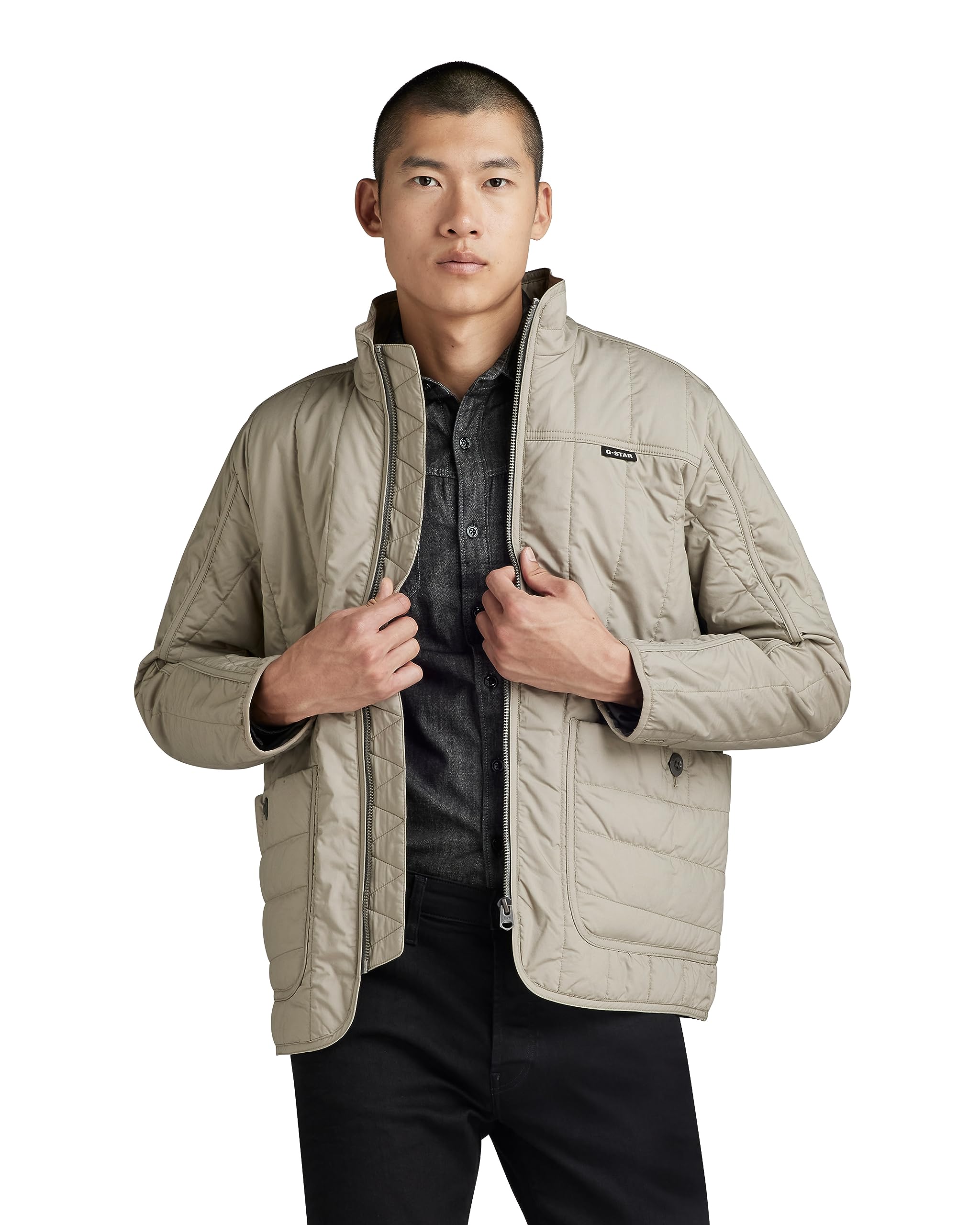 G-Star Men's Liner Overshirt, Grey (elephant skin D23659-4481-G106), XXL