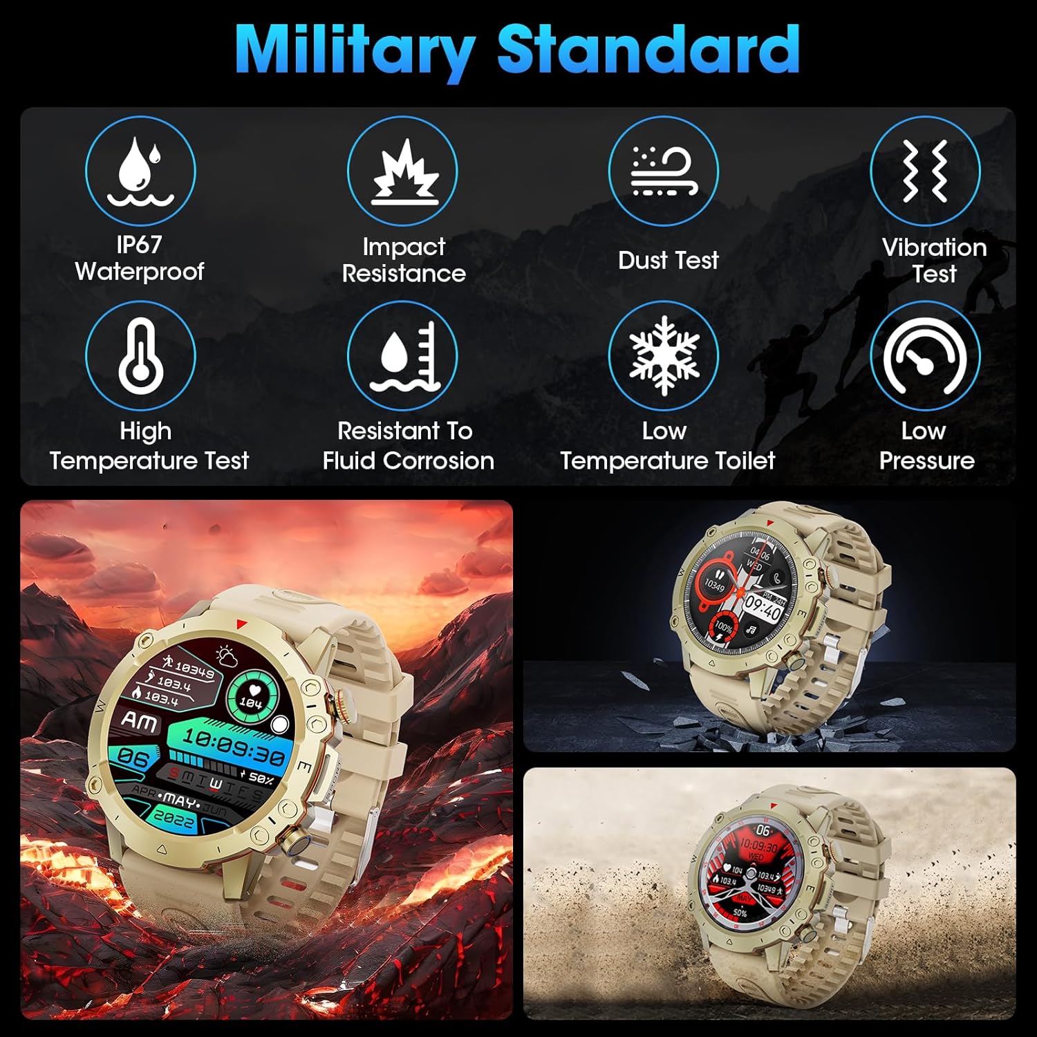 Mingtawn Smartwatch with military standard durability features