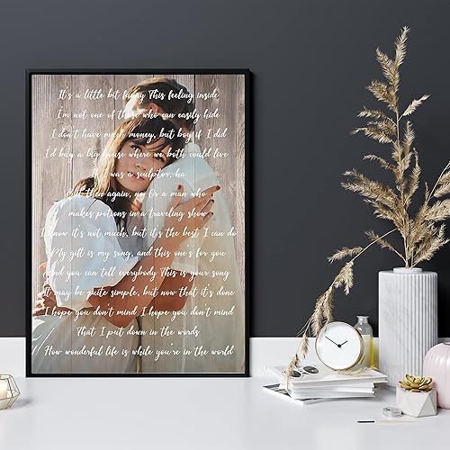 Miniatura 2 de Awesometik Letra de canción de boda con retrato personalizado de foto personalizada Primera danza canción favorita 1er aniversario renovación de