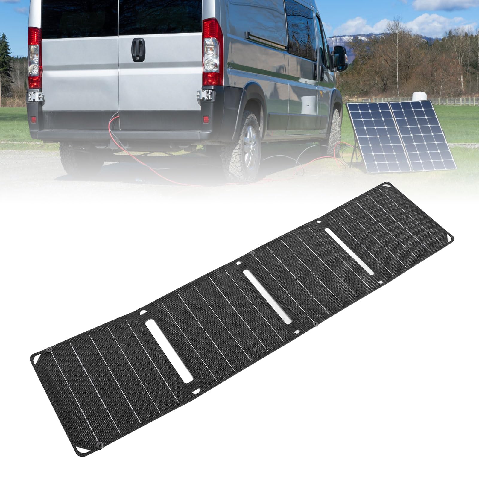 Borsa di Ricarica per Pannello Solare Pieghevole Ad Alta Efficienza da 40 W per Campeggio in Viaggio, Pannello Solare Pieghevole con Doppia Porta USB per Uso Esterno