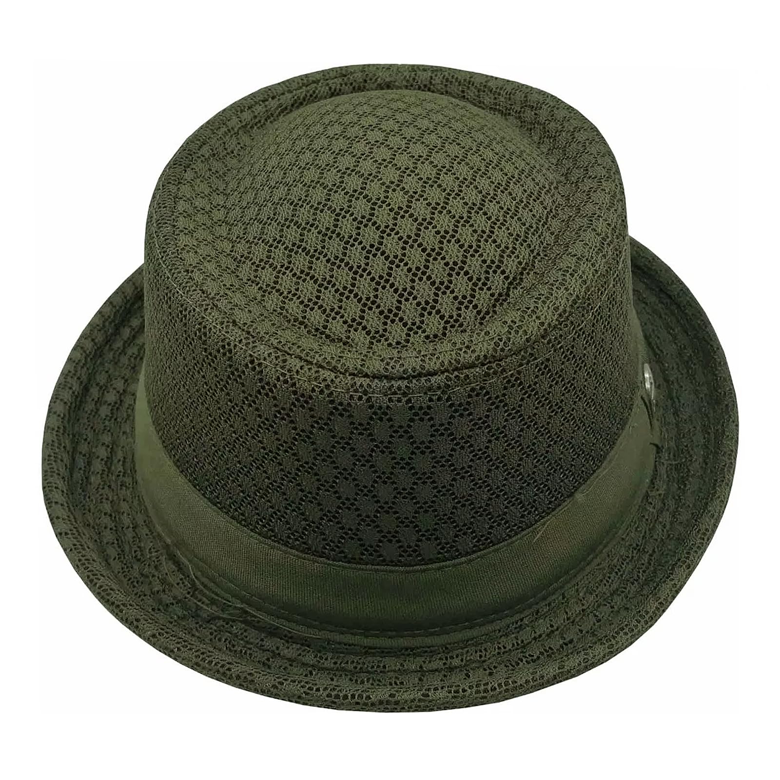 RUIXIA Chapeau Melon D'été Maille Respirant pour Homme Femme Chapeau Plat de Plage D'été Fedora Vintage pour La Plage Voyage Les Fêtes