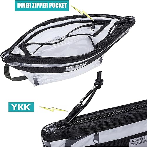 Miniatura 5 de Rough Enough - Neceser transparente, organizador de maquillaje, bolsa de cosméticos con asa de cremallera para viajes, playa, artículos esenciales,