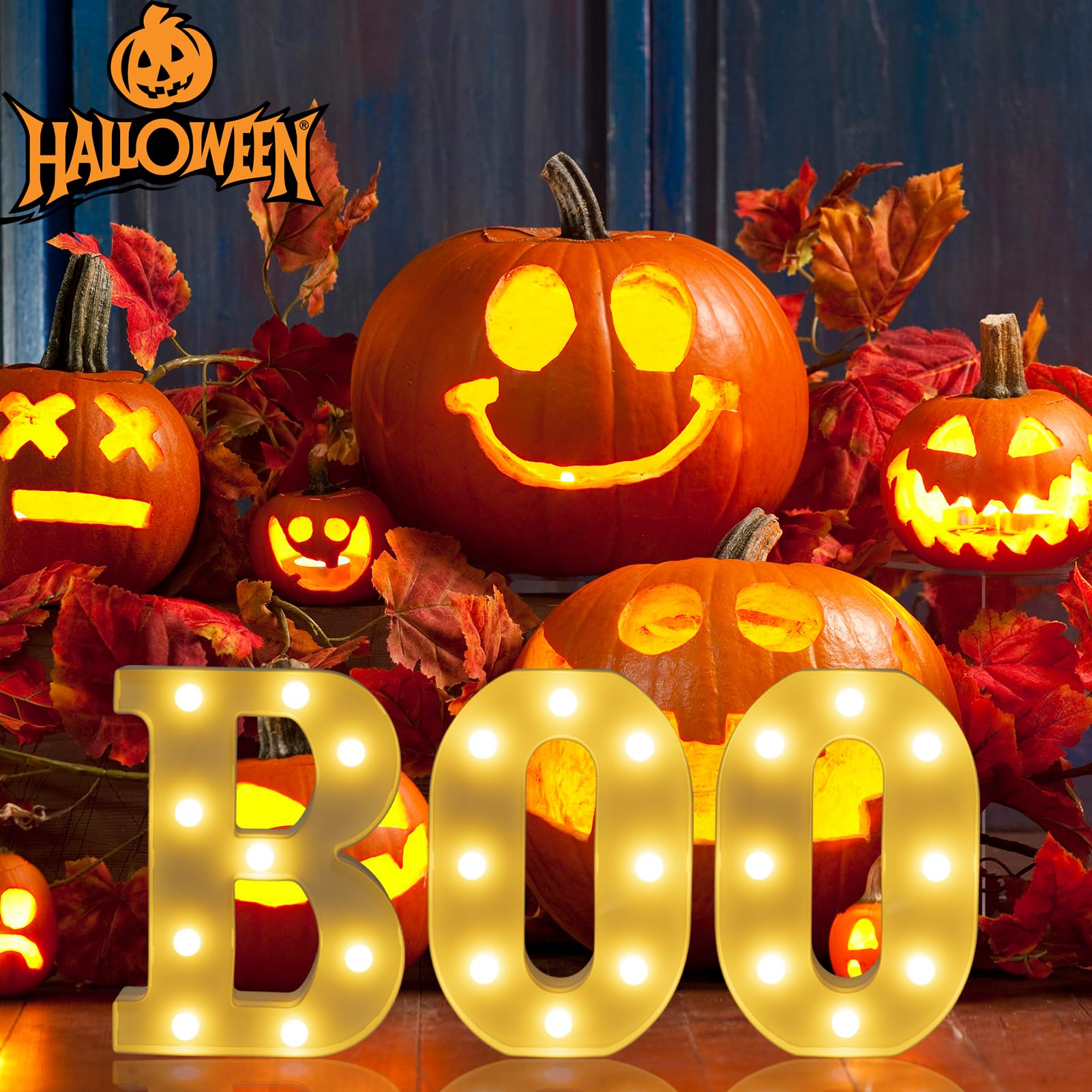 Snapklik.com : BOO Led Light Up Letters, BOO Light Up Signs, Decorative ...