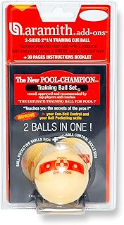 Champion 5.7cm Training Pool Cue Ball 2-Sided in a Blister + 30 Pages Instructions Booklet