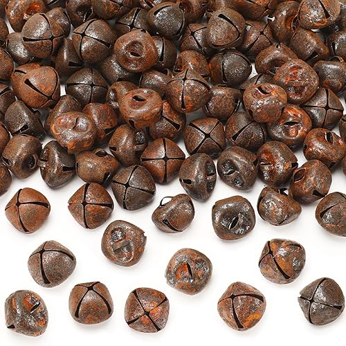 Miniatura 7 de 50 cascabeles de cascabel de Augshy de 45 pulgadas, campanas de manualidades a granel para decoración de Navidad, hogar y mascotas, suministros de