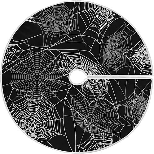 Raster Version Halloween Black Tree Base Skirt, Christmas Tree Decoration, 47.2 in Washable Tree Skirt Christmas, Fall Home Decor