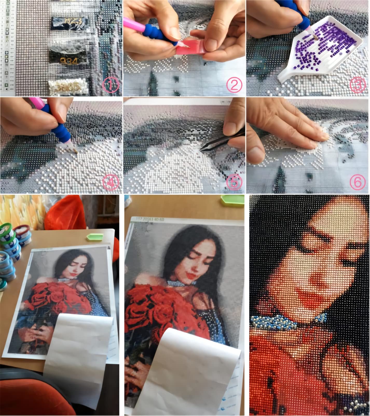 5D Diamond Painting Kit Complet,Femme égyptienne Kit De Broderie Diamant,Adultes Enfants DIY Strass Point De Croix Peinture Par Numéros Artisanat Pour