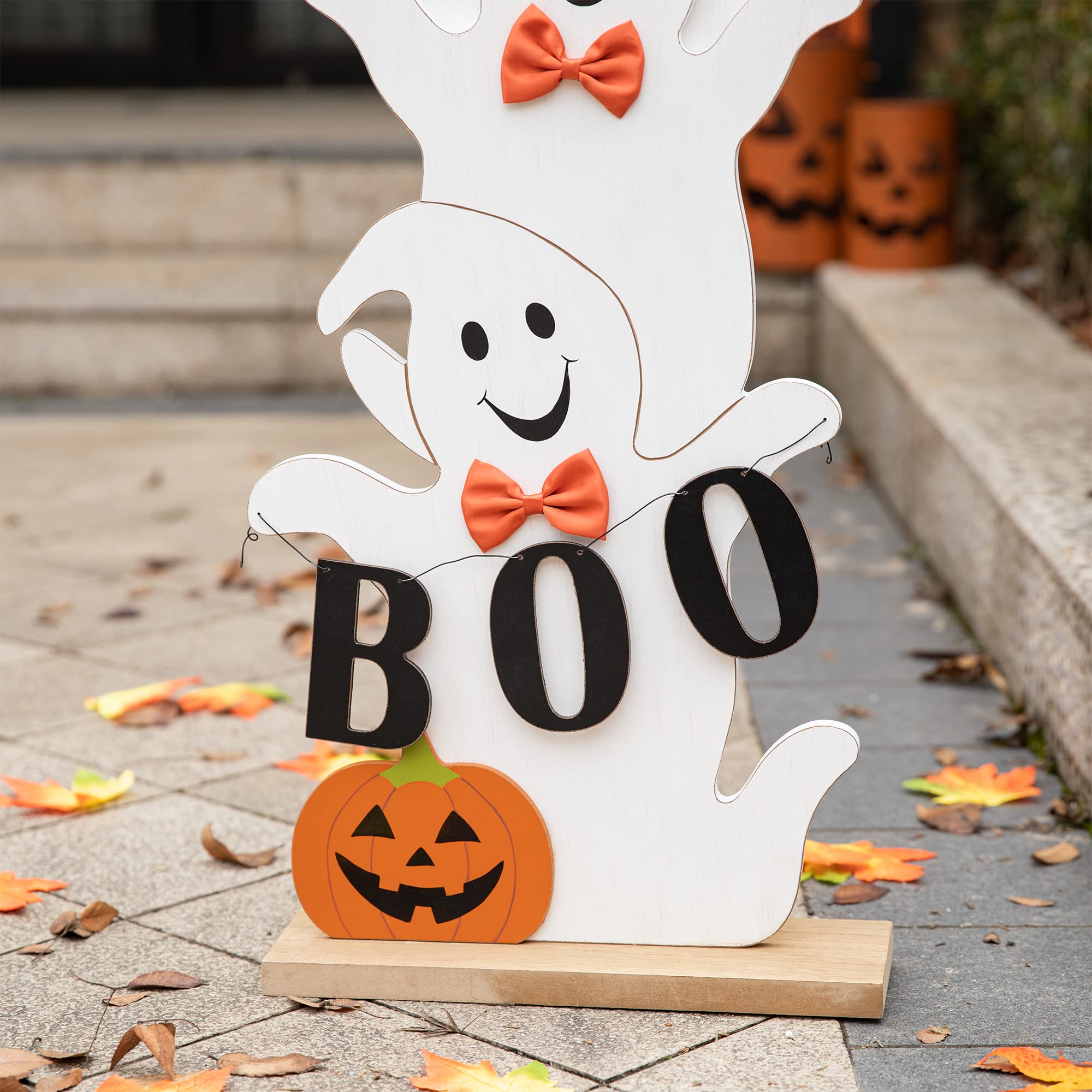 Amazon.com : Glitzhome 37.5'H Halloween Wooden Stacked Ghost
