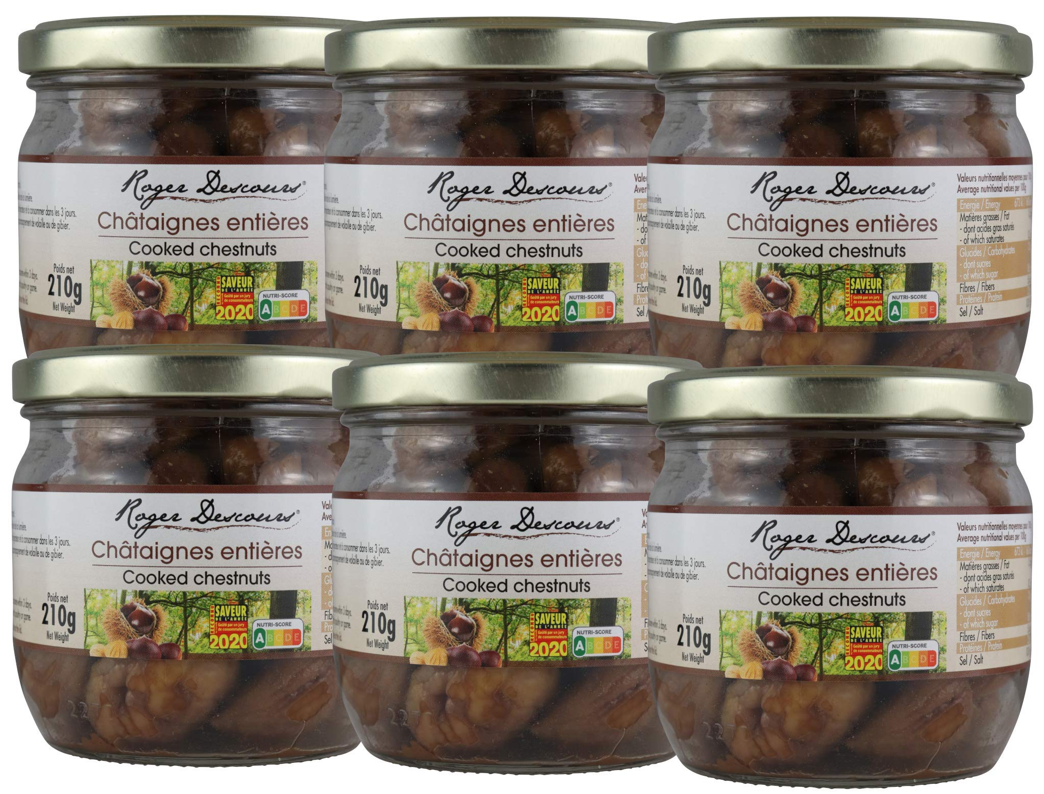 Gekochte Maronen 6 x 210g im Glas - Edelkastanien geschält