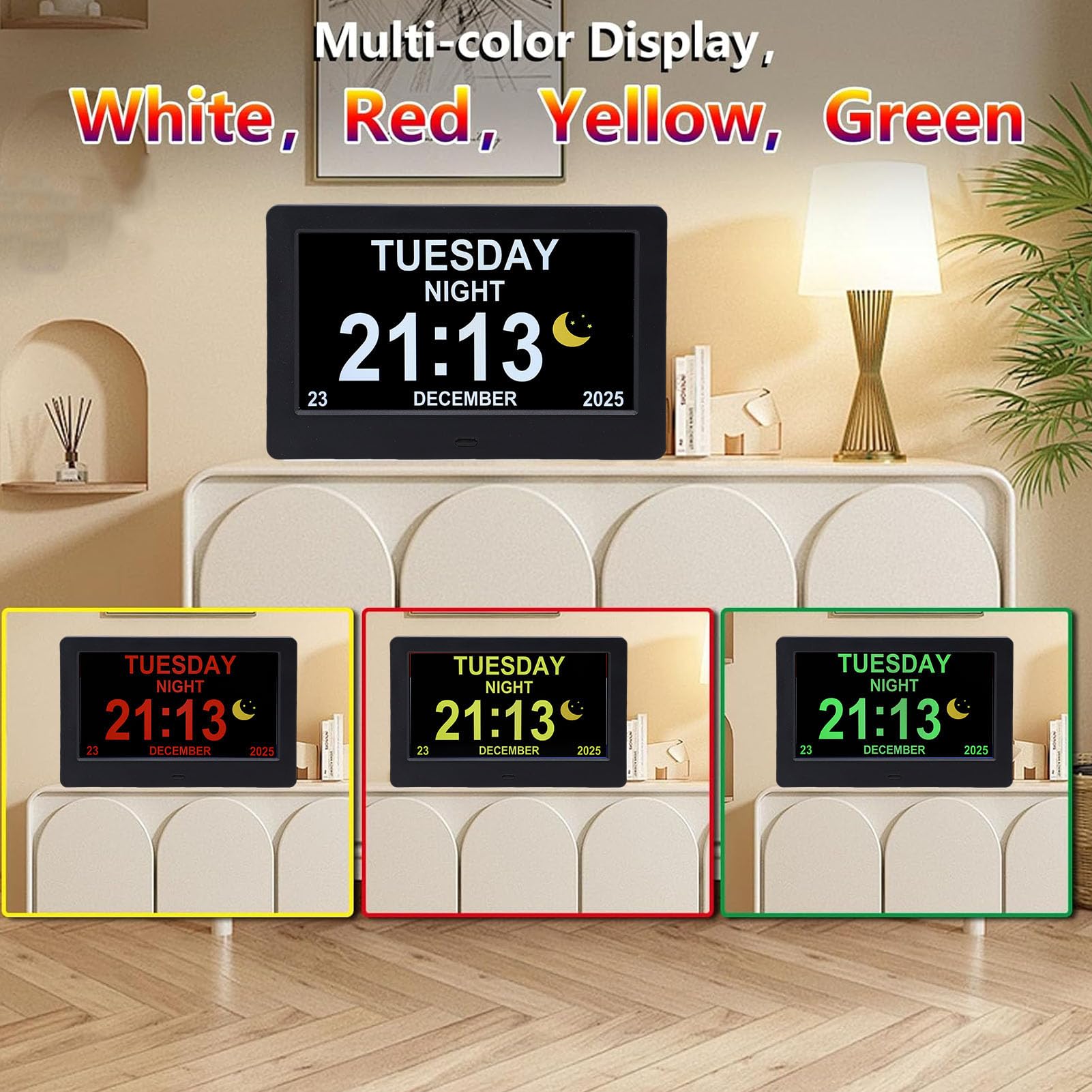XUMIUZIY Orologio Calendario Digitale Versatile da 7 Pollici con Cronometraggio Preciso per Famiglie Impegnate