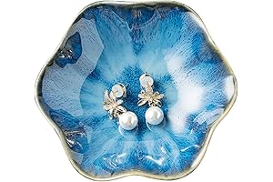 Beunaizer Ceramic Trinket Tray, Starry Blue Jewelry Organizer