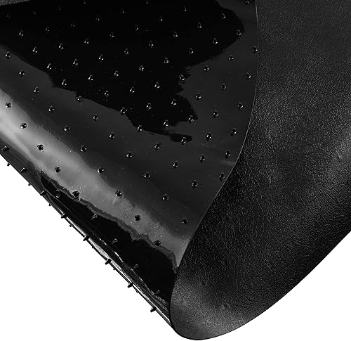 Miniatura 2 de DESKU - Tapete octágono para silla de juegos, computadora y silla de oficina para alfombra, negro, 46 x 49.5 pulgadas, fabricado en los Estados