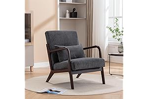 Mid-Century Modern Accent Chair in Soft Corduroy