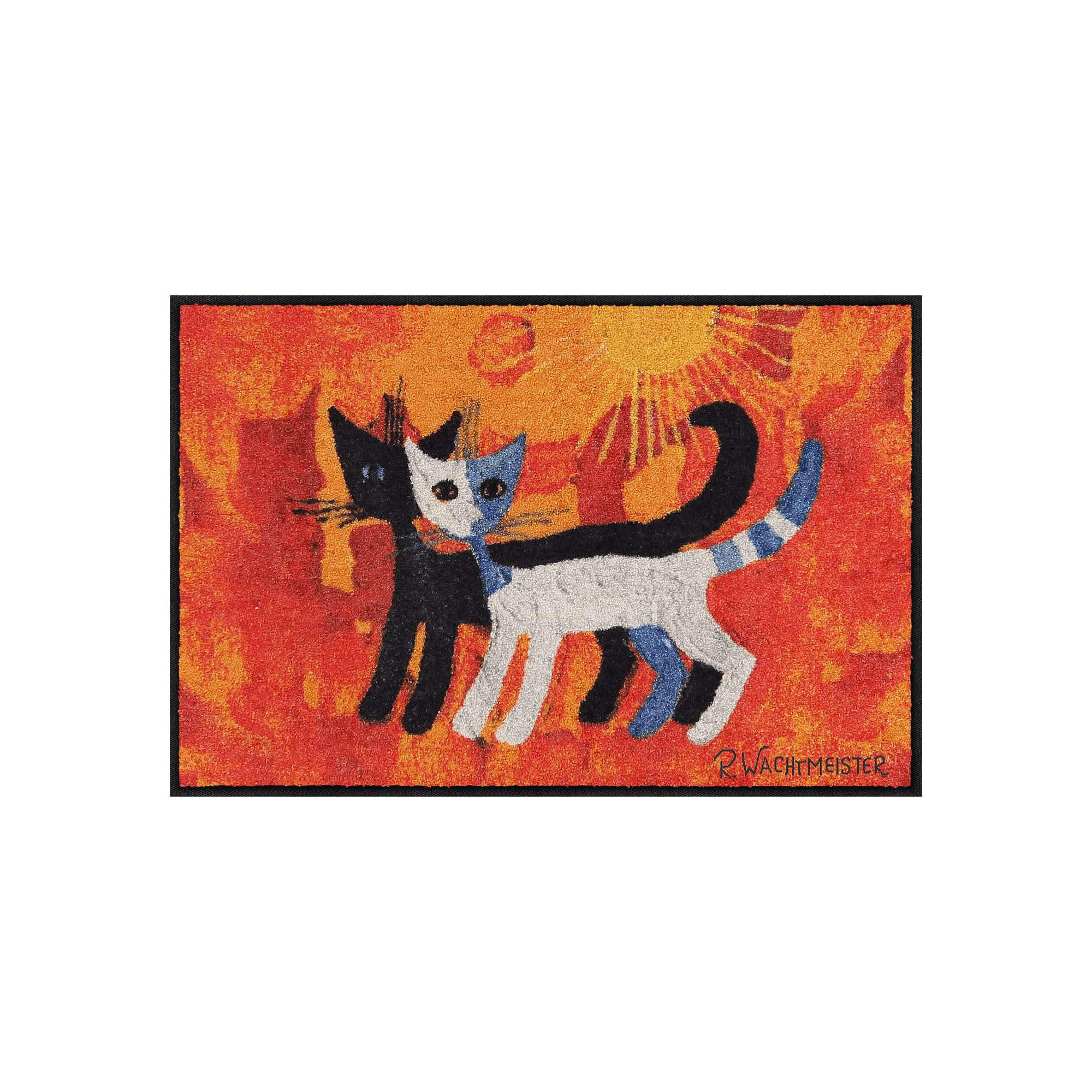 Salonloewe Rosina Wachtmeister Terral RW Paillasson Motif chat Catmom Paillasson pour l'intérieur et l'extérieur Lavable 050 x 075 cm
