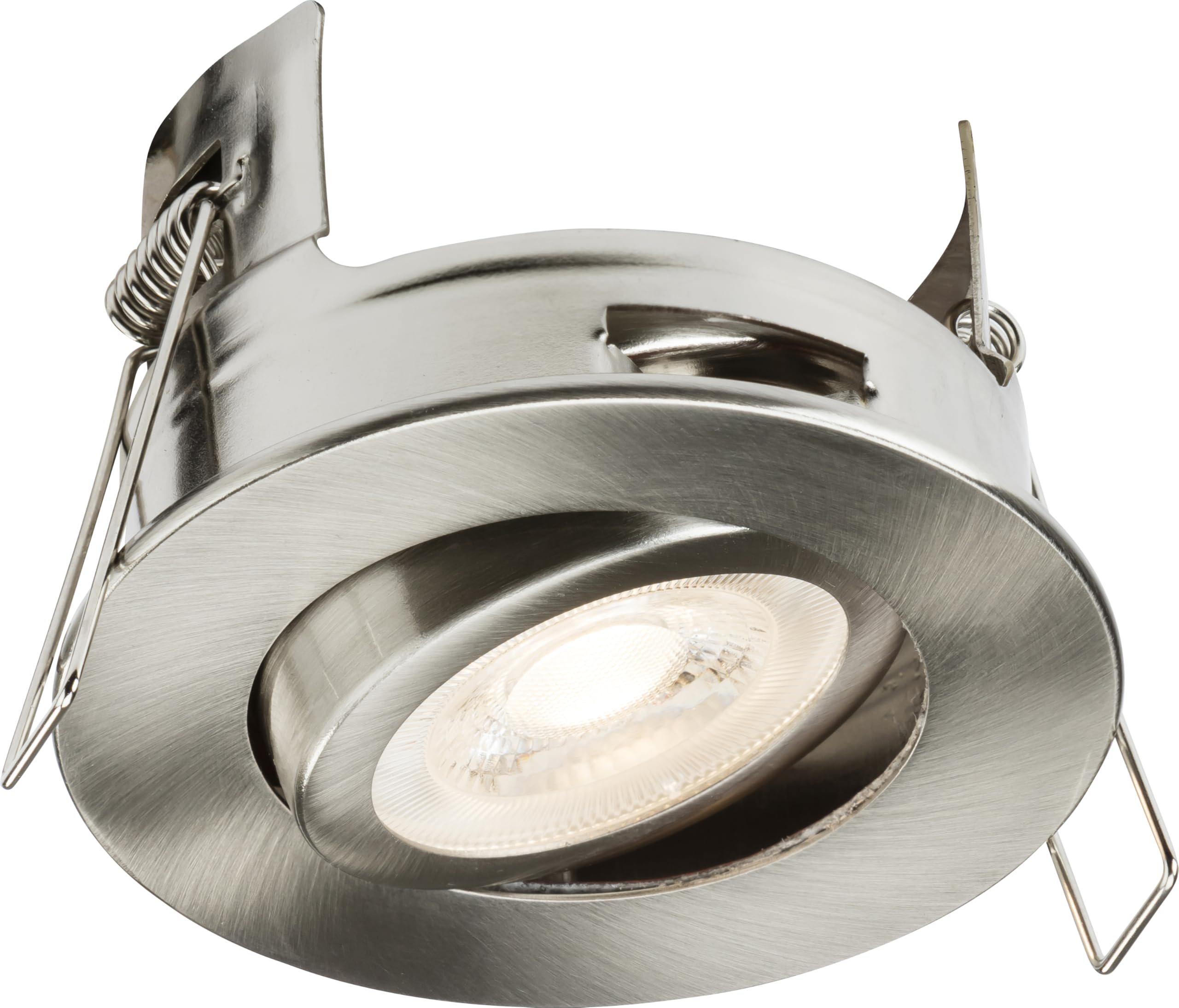Knightsbridge FireNova IP20 Tilt GU10 Fire-Rated Open-Back Downlight - Brushed Chrome