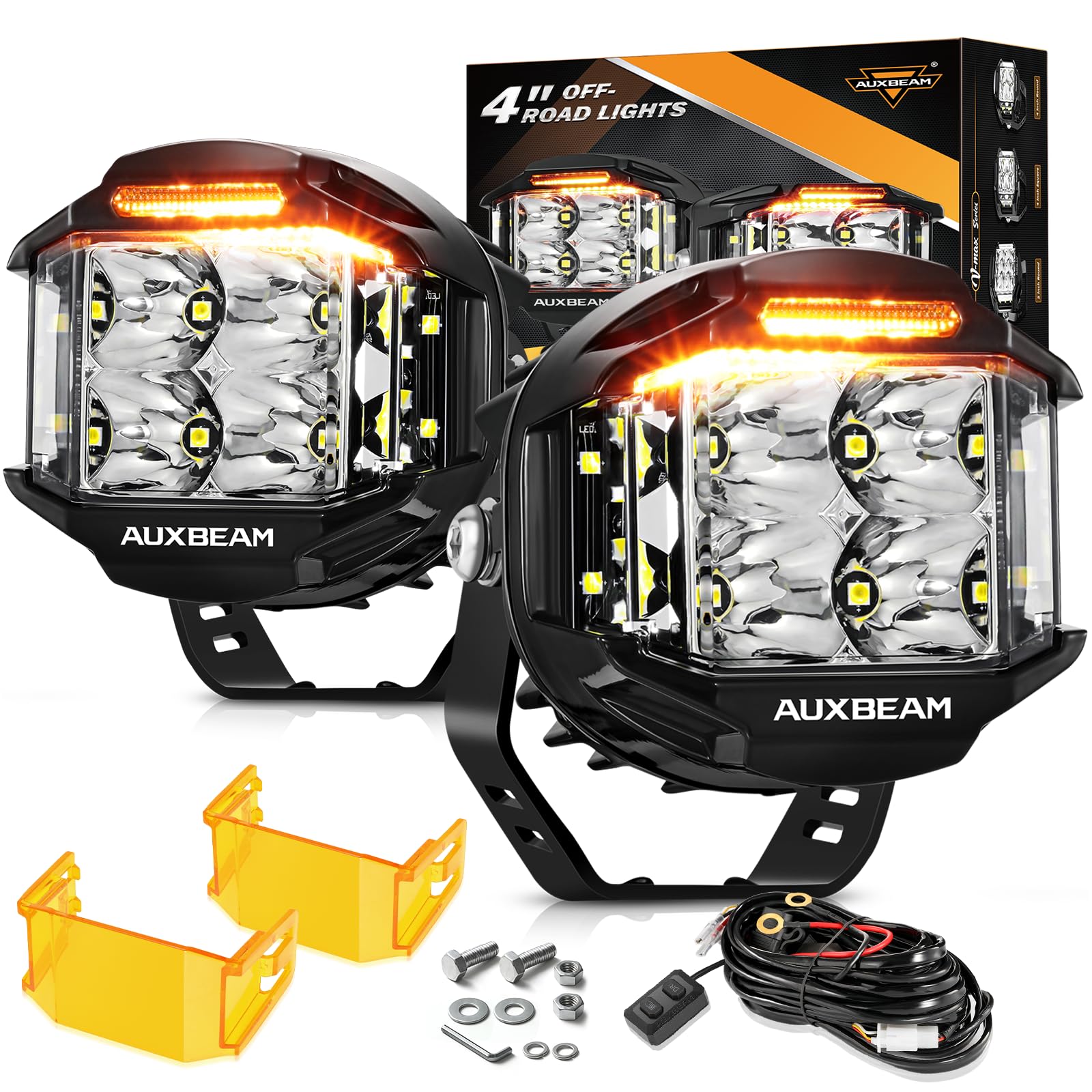Amazon.com: Auxbeam V-MAX Series 4'' 92W Round LED Pod 270° Side