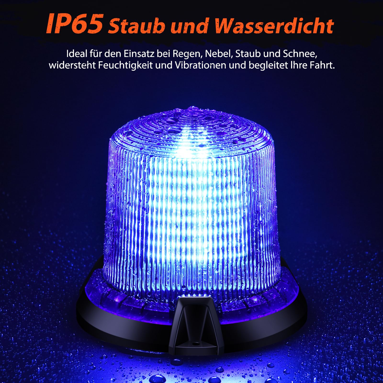 led Lampeggiante Blu 2 Funzioni Flash Rotazione 12v/24v Lampeggianti per Trattori con 5m Cavo Alimentazione Base Magnetica, Luce Emergenza Veicoli Agricoli