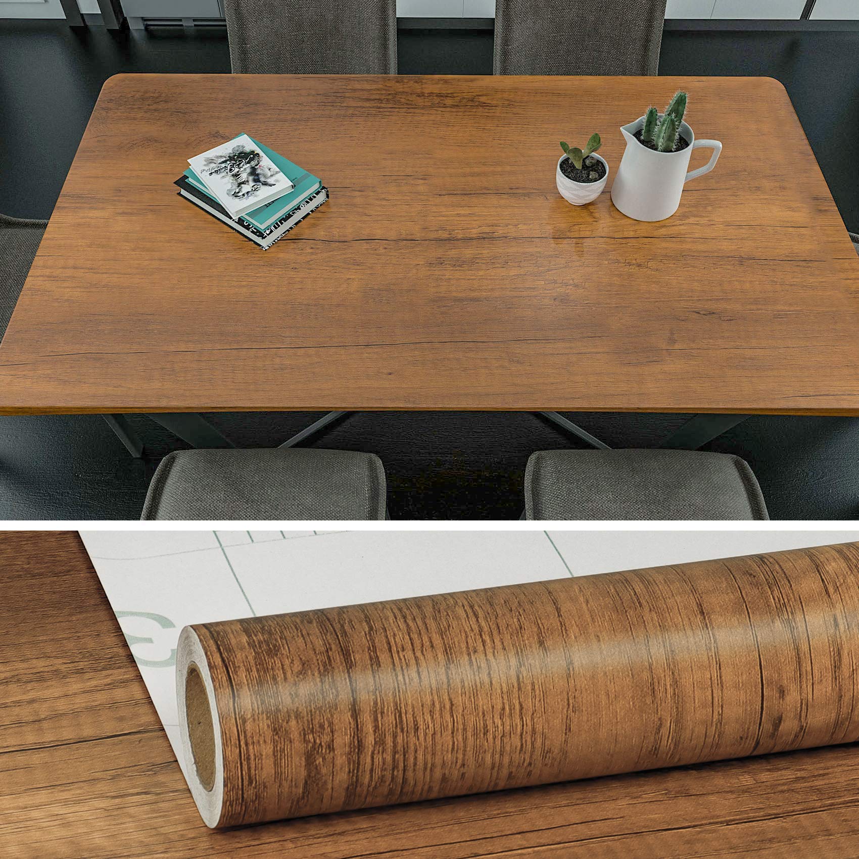 VEELIKE 15.7''x118'' Wood Wallpaper Peel and Stick Wood Look Wall Paper