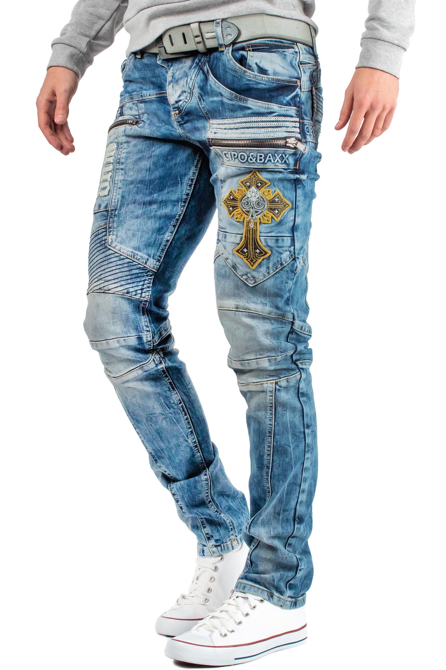 & Baxx Męskie dżinsy na czas wolny spodnie Clubwear Style Denim Disco Dope