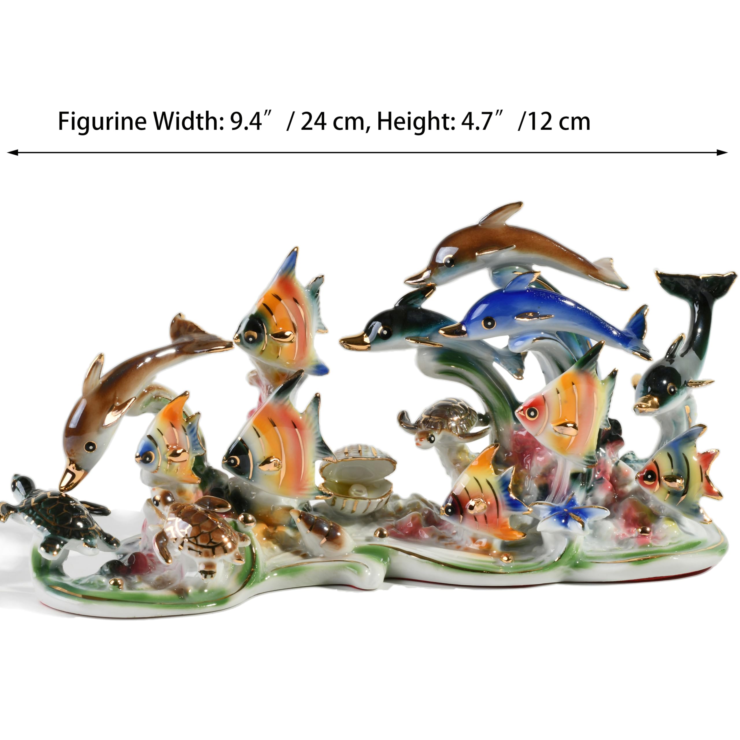 MTME Figuras de porcelana, familia en el mar, memorialbilia, escultura decoración del hogar (M)