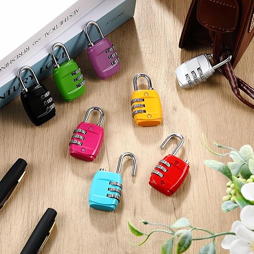 Miniatura 6 de 10 combinaciones de 3 dígitos, candado seguro de cifrado, mini cerradura de combinación de bloqueo de números reiniciable, cerraduras pequeñas de