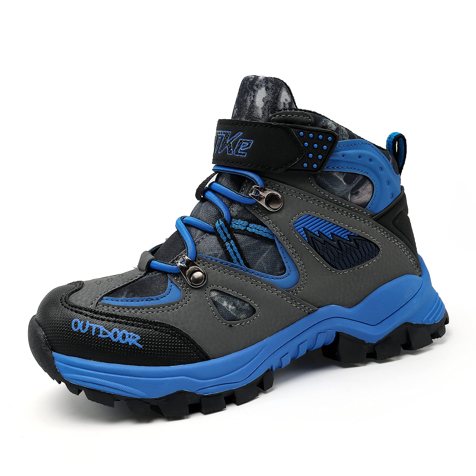 Kids Hiking Boots Boys Girls Outdoor Walking Climbing Sneaker Comfortable Non-Slip Snow Shoes Hiker Boot Antiskid Steel Buckle Sole