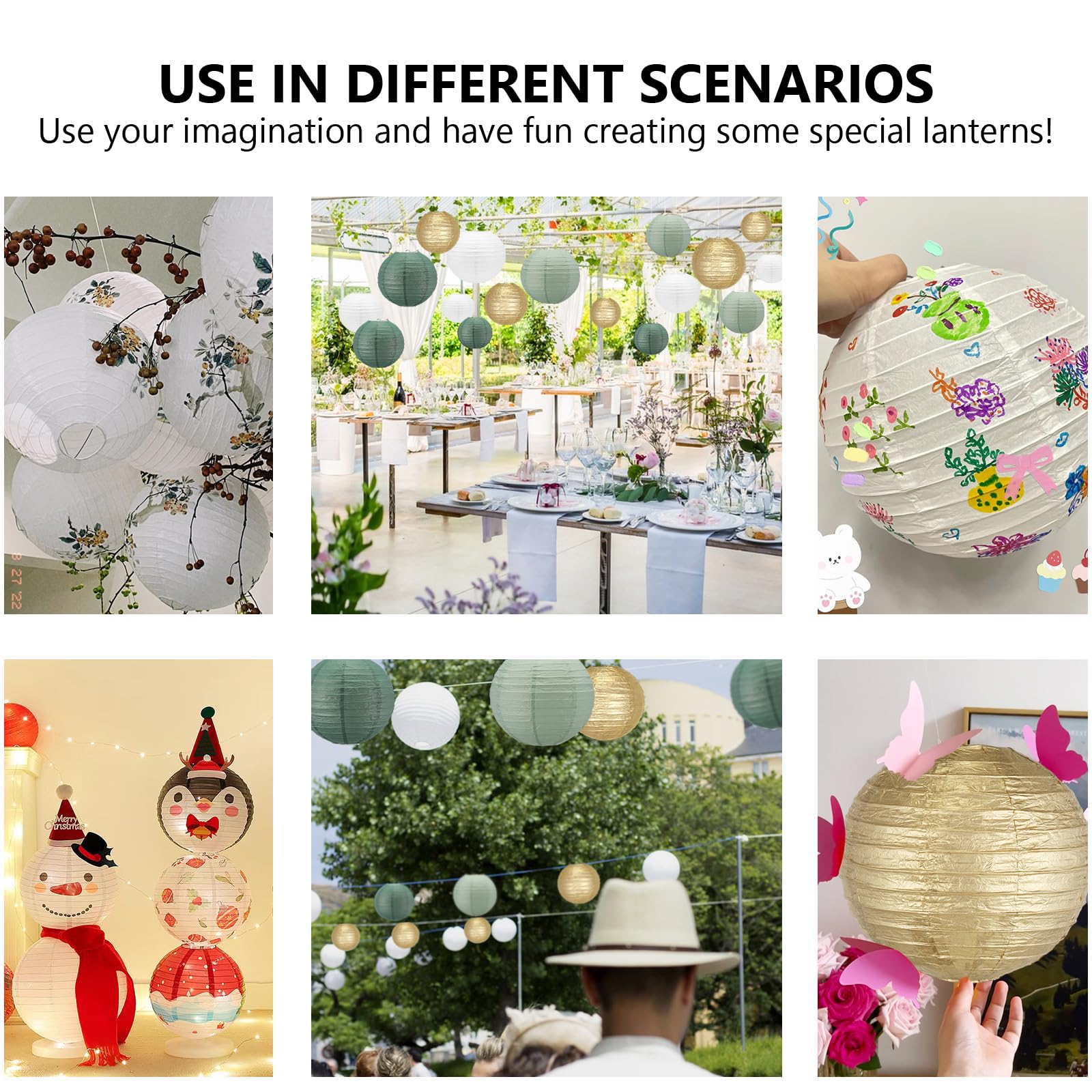 Le Serment Des Lampions Lot De 3 Lanternes En Papier Blanc - Étoiles Pliantes En Papier - Abat Lanterne En Papier