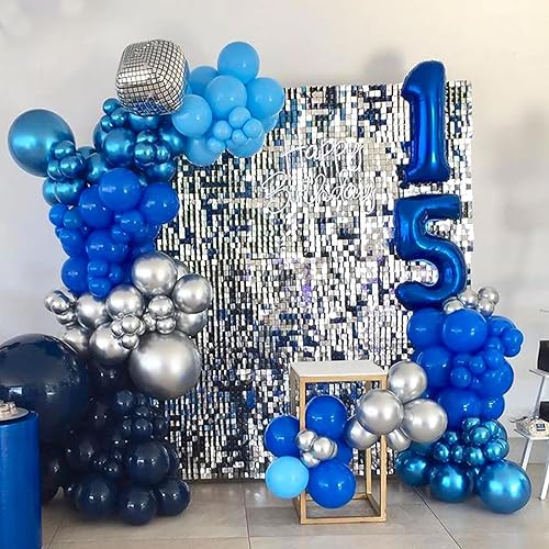 Miniatura 5 de RUBFAC 154 globos de color azul rey de diferentes tamaños de 18, 12, 10 y 5 pulgadas, para arco de guirnalda, globos de látex azul real de alta