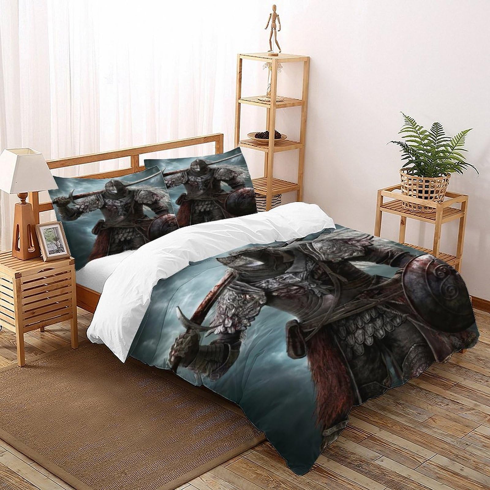 Knight Sword Bedding Set Theme Bedspread Gothic Themes Duvet Cover Set Microfiber Quilt Cover Universal for All Seasons with Pillowcase Super King（260x220cm）