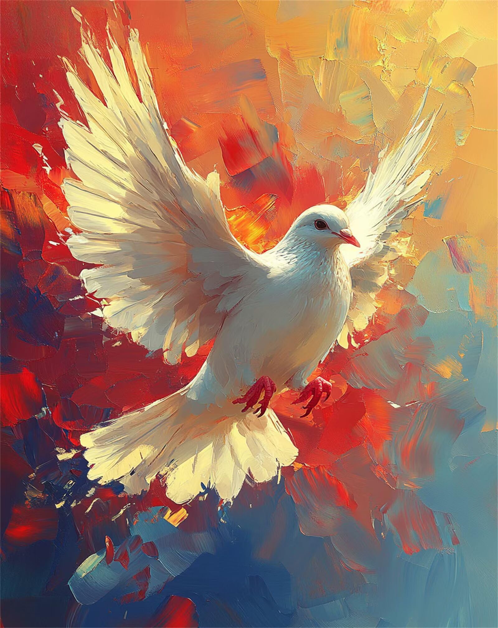 Malen Nach Zahlen Erwachsene Tier Malen Nach Zahlen Taube Bastelset Erwachsene, Paint by Numbers Mit 3 Pinseln und Acrylfarbe, DIY Set für Anfänger und Kinder Ohne Rahmen, Wanddeko 90 x 120 cm x-z545